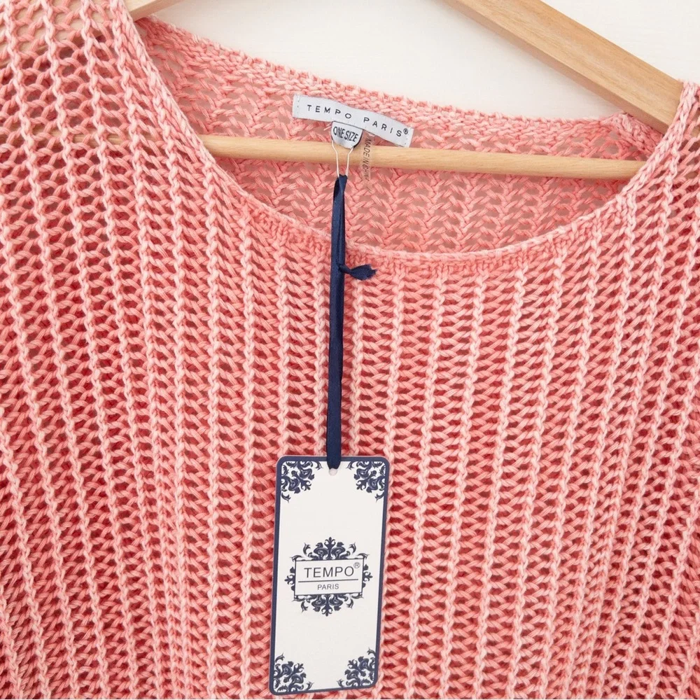 Tempo Paris Coral Knit Sweater with Pockets - Picture 2 of 3